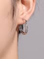 thumb Brass Hollow Geometric Minimalist Huggie Earring 1