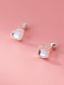 thumb 925 Sterling Silver Opal Heart Cute Stud Earring 3