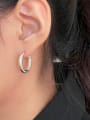 thumb 925 Sterling Silver Round Minimalist Huggie Earring 2