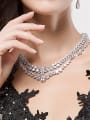 thumb Copper Cubic Zirconia Water Drop Luxury Multi Strand Necklace 1