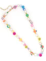thumb Stainless steel Freshwater Pearl Multi Color Polymer Clay Smiley Bohemia Necklace 3