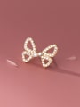 thumb 925 Sterling Silver Cubic Zirconia Butterfly Dainty Stud Earring 2