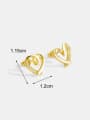 thumb Brass Enamel Heart Minimalist Stud Earring 2
