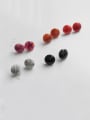 thumb 925 Sterling Silver Resin Round Minimalist Stud Earring 2