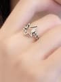 thumb 925 Sterling Silver  Retro simple irregular five-pointed star Band Ring 1