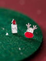 thumb 925 Sterling Silver Enamel Asymmetrical Irregular Cute  Christmas Stud Earring 0