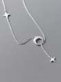 thumb 925 Sterling Silver Moon Minimalist Tassel Pendant Necklace 2