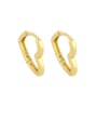 thumb Brass Heart Minimalist Huggie Earring 3