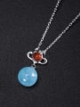 thumb 925 Sterling Silver Natural Stone Irregular Vintage Necklace 1