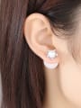 thumb Copper Imitation Pearl  Minimalist  Round Ball Stud Earring 1