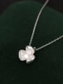 thumb 925 Sterling Silver Imitation Pearl Flower Minimalist Necklace 1