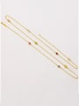 thumb Copper Minimalist Simple Colored crystal Long Strand Necklace 3