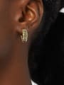 thumb Brass Geometric C Shape  Minimalist Stud Earring 1