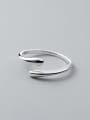 thumb 925 Sterling Silver Smooth Water Drop Minimalist Band Ring 0