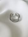 thumb 925 Sterling Silver Irregular Vintage Free Size Stackable Ring 0