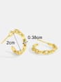 thumb Brass Cubic Zirconia Hollow Geometric Minimalist Gold Chain Circle  Stud Earring 3