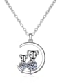 thumb Sterling Silver Moissanite Mouse Dainty Necklace 2