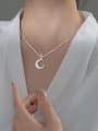 thumb 925 Sterling Silver Moon Minimalist Necklace 1