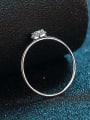thumb Sterling Silver Moissanite  Round Engagement Rings 3