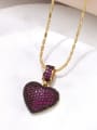 thumb Brass Cubic Zirconia Heart Trend Necklace 2