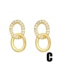 thumb Brass Cubic Zirconia Pentagram Cute Stud Earring 2