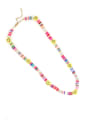 thumb Freshwater Pearl Multi Color Polymer Clay Smiley Bohemia Necklace 3