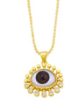 thumb Brass Rhinestone Enamel Evil Eye Vintage Necklace 2