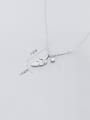 thumb 925 sterling silver simple fashion Diamond Leaf  Pendant necklace 1