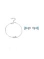 thumb 925 Sterling Silver Enamel Minimalist Bowknot  Earring and Necklace Set 0