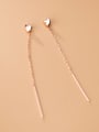 thumb 925 Sterling Silver With  Minimalist Smooth  Heart Threader Earrings 1