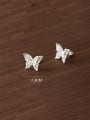 thumb 925 Sterling Silver Hollow Butterfly Cute Stud Earring 2