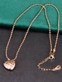 thumb Titanium Steel Heart Minimalist Bead Chain Necklace 1