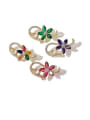 thumb Copper Cubic Zirconia Multi Color Flower Dainty Brooches 0