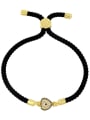 thumb Brass Cubic Zirconia Heart Vintage Woven Wire Bracelet 2