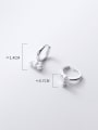 thumb 925 Sterling Silver Imitation Pearl Geometric Minimalist Huggie Earring 3