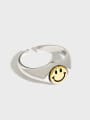 thumb 925 Sterling Silver Smiling Face Vintage Band Ring 0