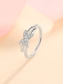 thumb 925 Sterling Silver Moissanite Cross Dainty Stackable Ring 0