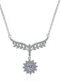 thumb Sterling Silver Moissanite Flower Dainty Necklace 3