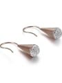 thumb Stainless Steel Rhinestone White Triangle Minimalist Hook Earring 3
