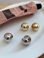 thumb 925 Sterling Silver Round Ball Vintage Huggie Earring 1