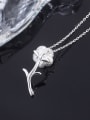 thumb 925 Sterling Silver Cubic Zirconia Flower Minimalist Necklace 3