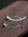 thumb 925 Sterling Silver Crossed Fishtail  Vintage Drop Earring 1