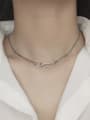 thumb Vintage Sterling Silver With Antique Silver Plated Simplistic Geometric Necklaces 1
