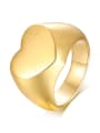 thumb Titanium Steel Heart Minimalist Band Ring 3