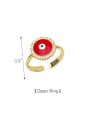 thumb Brass Enamel Cubic Zirconia Evil Eye Vintage Band Ring 2