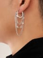 thumb Stainless steel Tassel Minimalist Huggie Earring 1