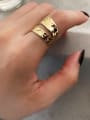thumb 925 Sterling Silver Smooth Irregular Vintage Double Band Ring 3