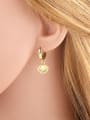 thumb Brass Imitation Pearl Fish Hip Hop Huggie Earring 1