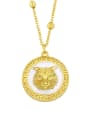 thumb Brass Cubic Zirconia Tiger Vintage Necklace 3