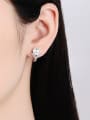 thumb 925 Sterling Silver Moissanite Geometric Classic Stud Earring 2